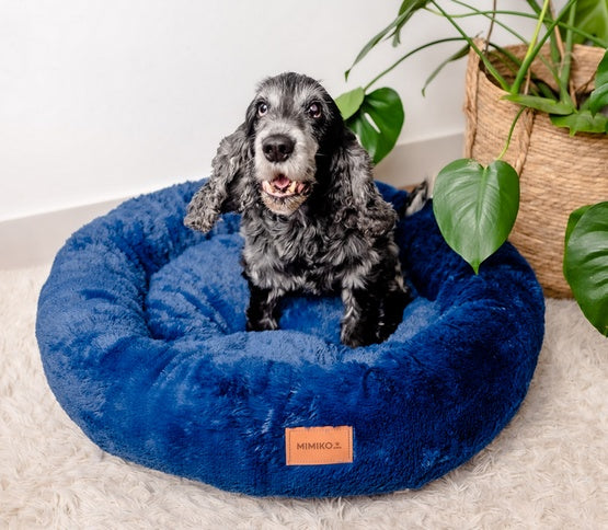 MIMIKO Pets Legowisko Shaggy okrągłe XL 75cm chabrowe - Image 3