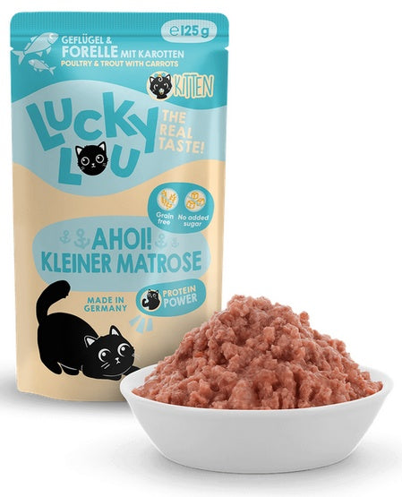 Lucky Lou Lifestage Kitten Drób i pstrąg saszetka 125g - Image 2