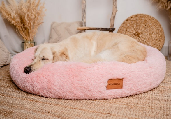 MIMIKO Pets Legowisko Shaggy okrągłe XXL 100cm różowe - Image 3