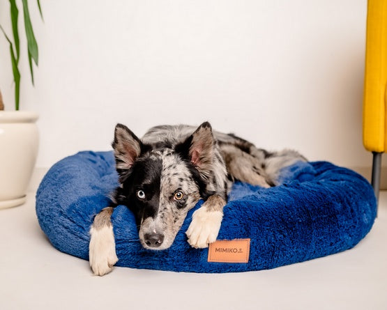 MIMIKO Pets Legowisko Shaggy okrągłe XXL 100cm chabrowe - Image 3