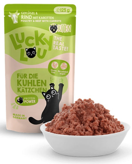 Lucky Lou Lifestage Kitten Drób i wołowina saszetka 125g - Image 2