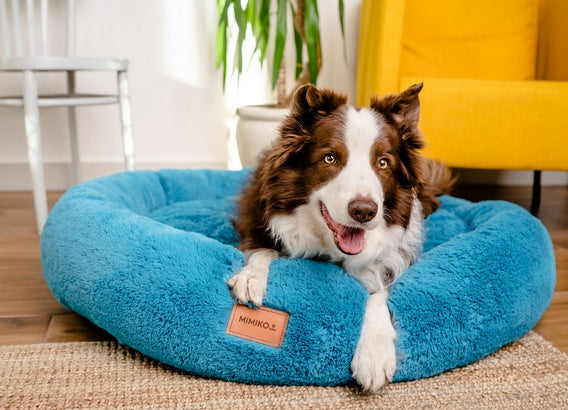 MIMIKO Pets Legowisko Shaggy okrągłe XXL 100cm turkusowe - Image 2