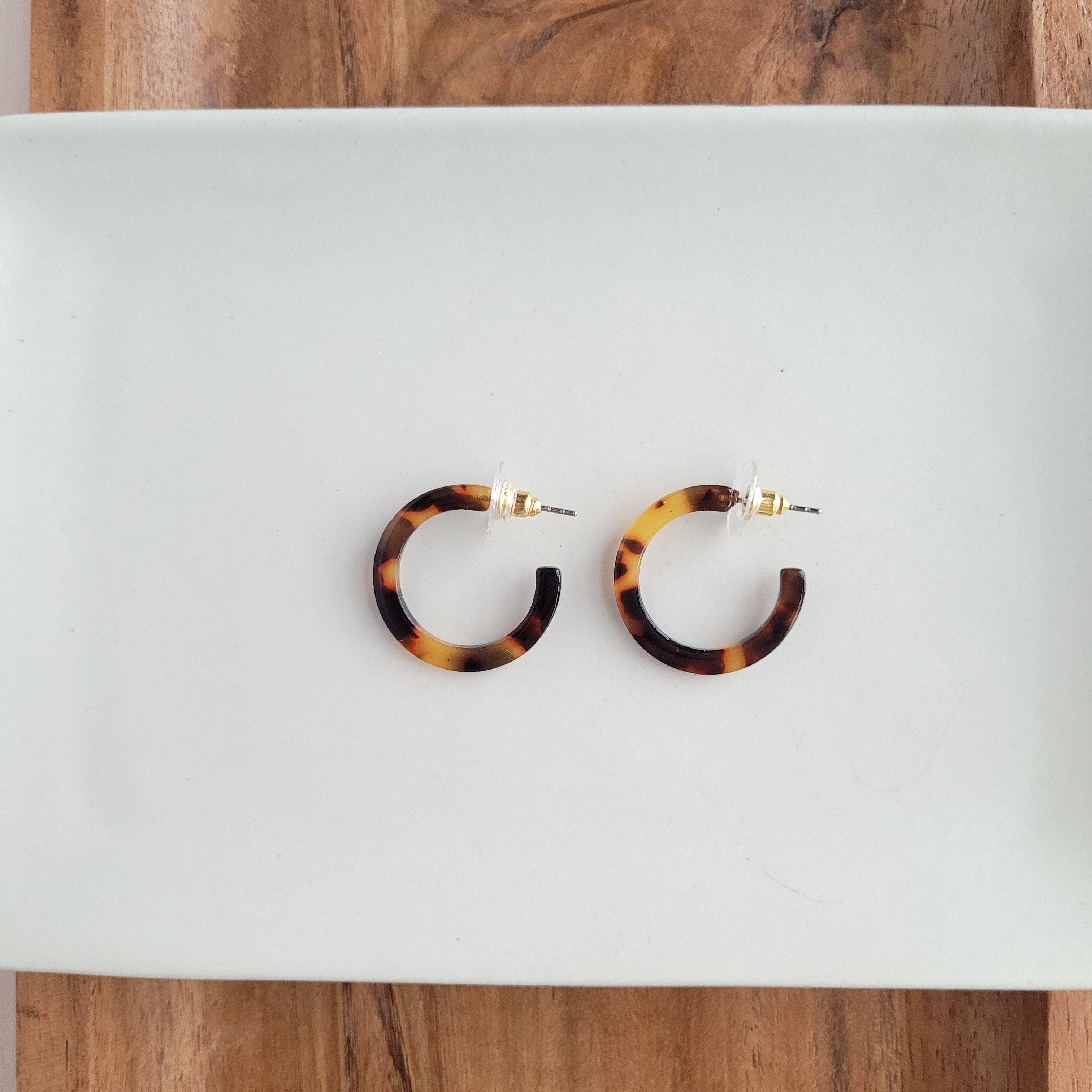Cam Mini Hoops - Tortoise //  Earrings, Jewelry, Fall - Image 1