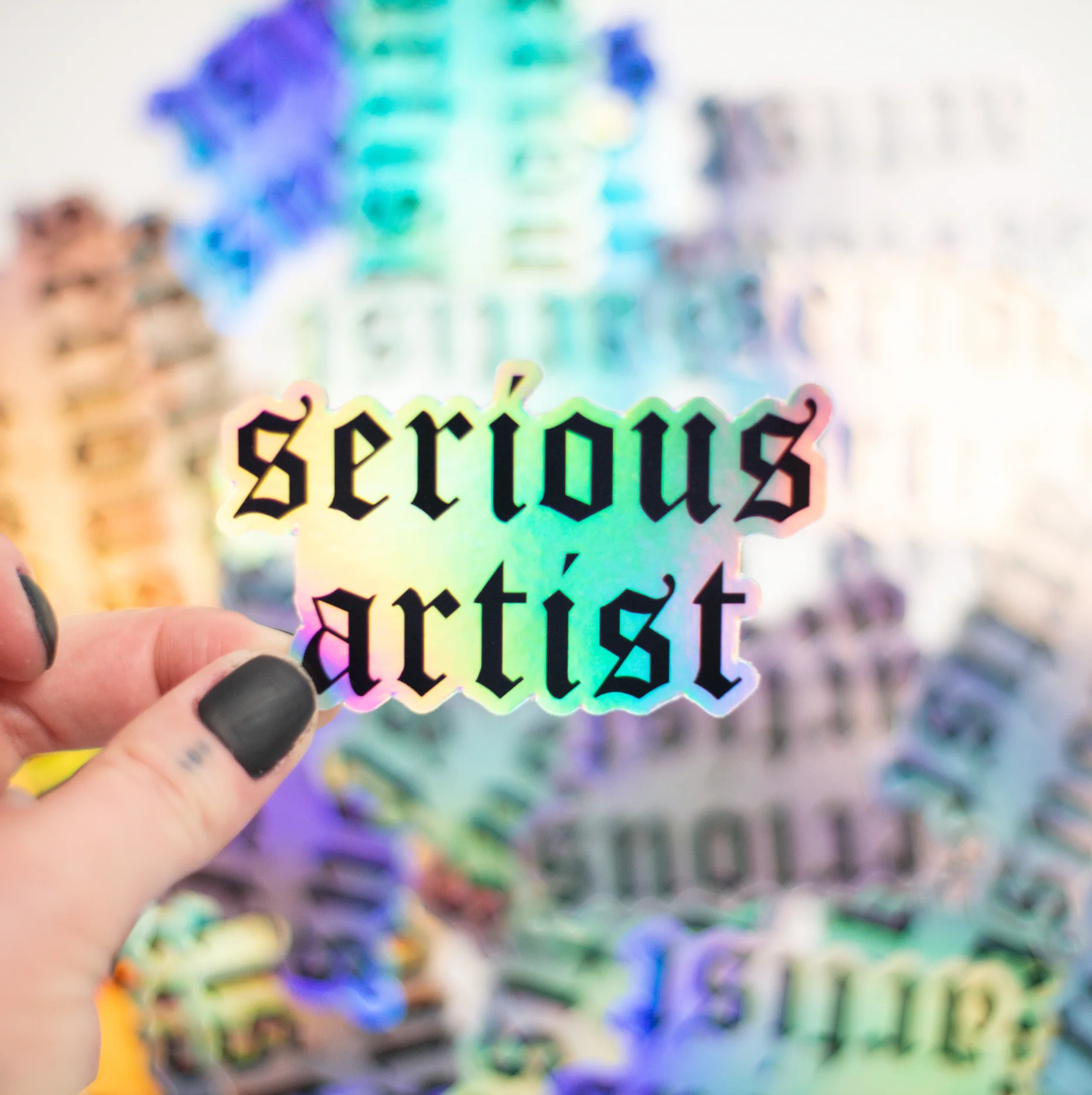 ‘Serious Artist” Holographic Sticker