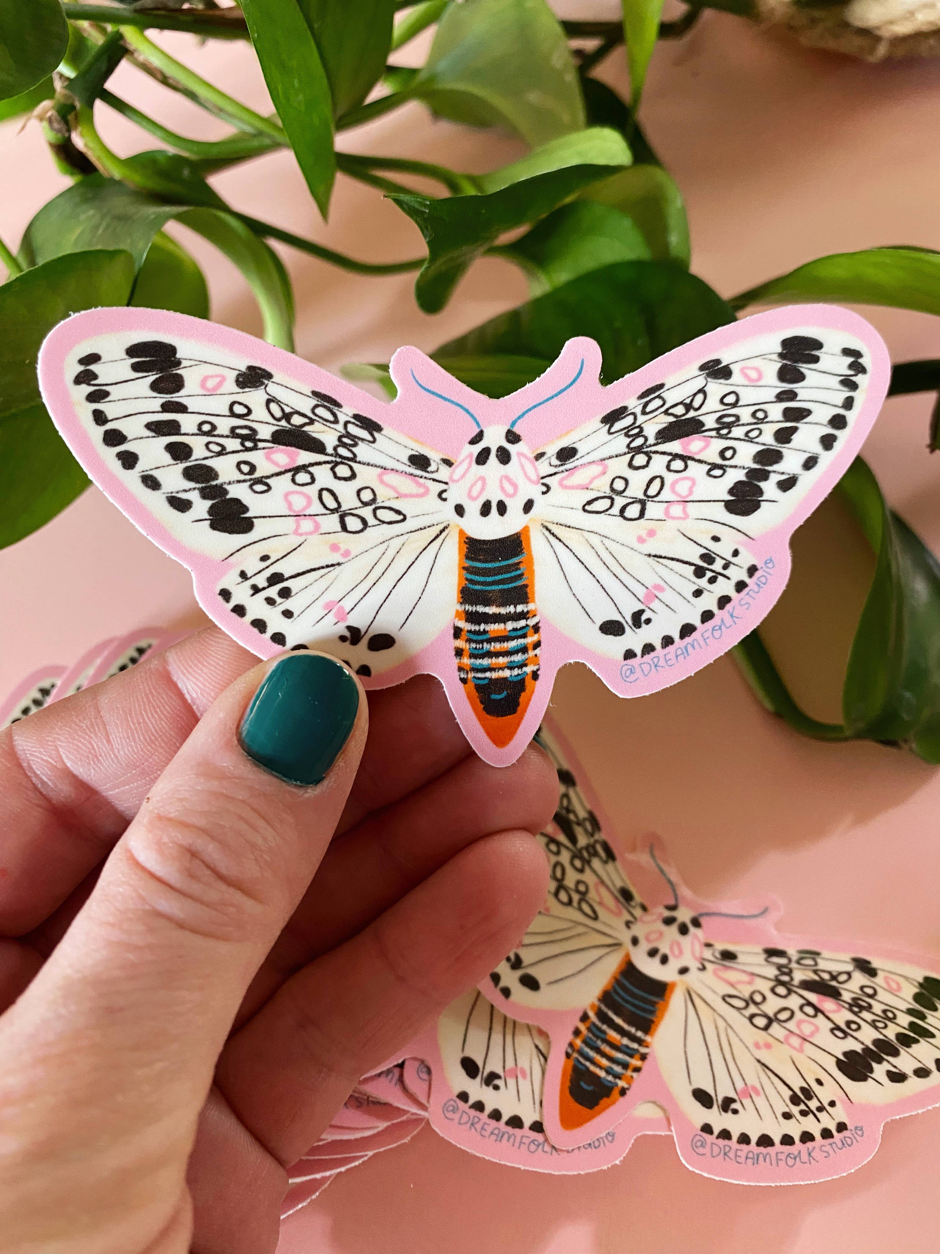 Leopard Moth Sticker - Insect/Nature Sticker - Image 1