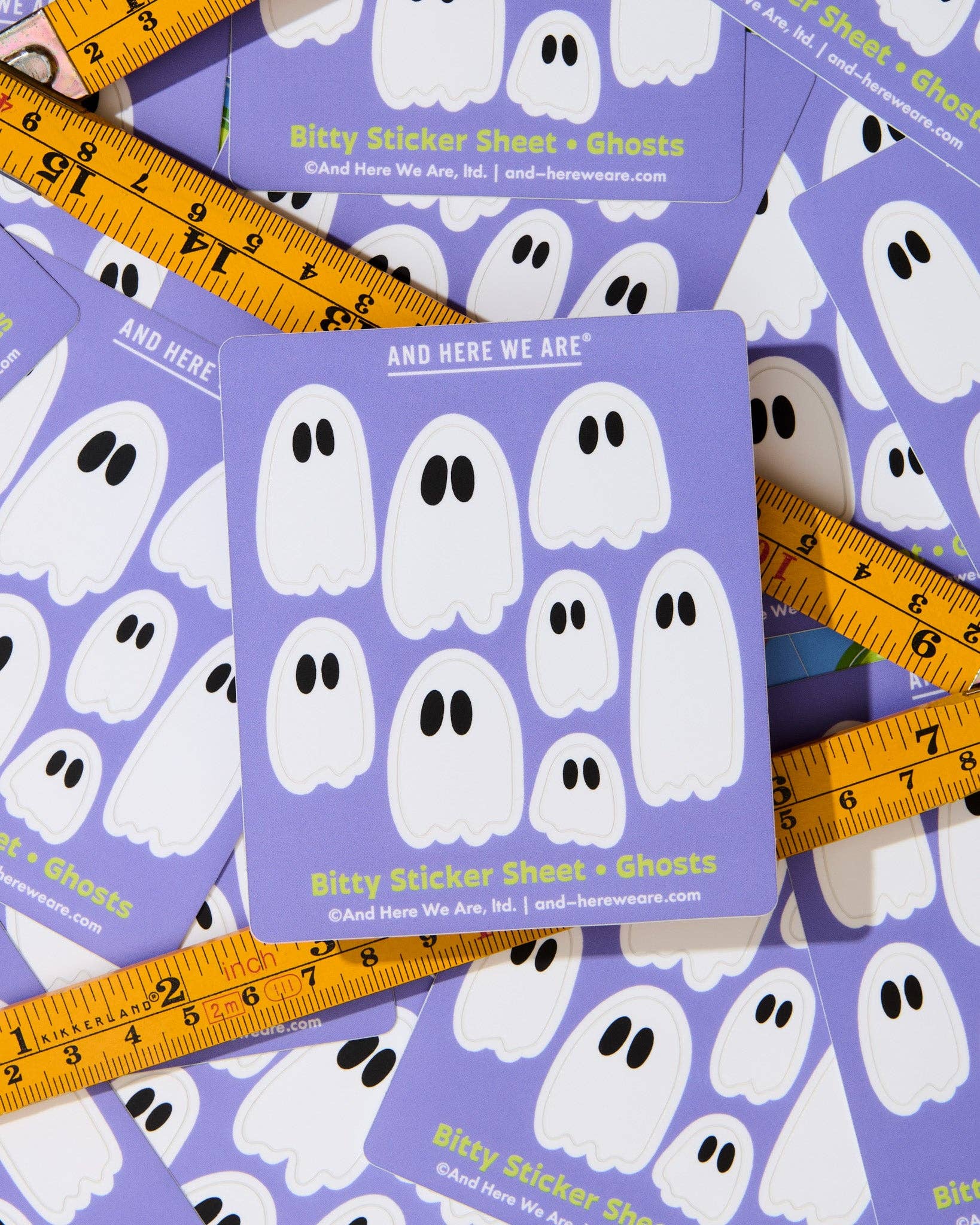 Bitty Vinyl Sticker Sheet—Ghosts Ghouls (8 little stickers) - Image 2