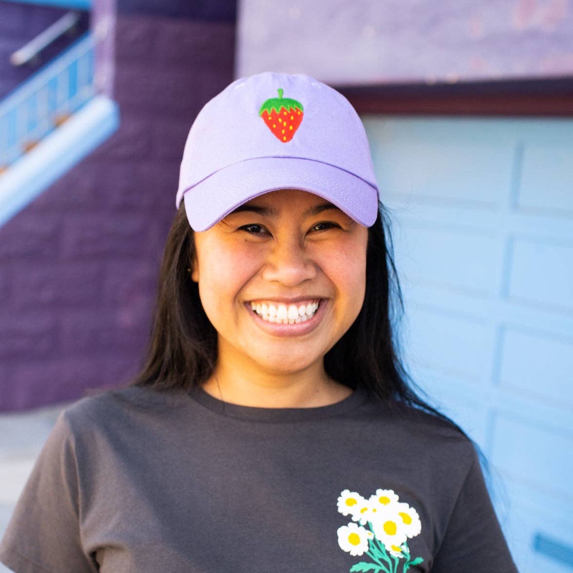 Embroidered Strawberry Hat - Image 2