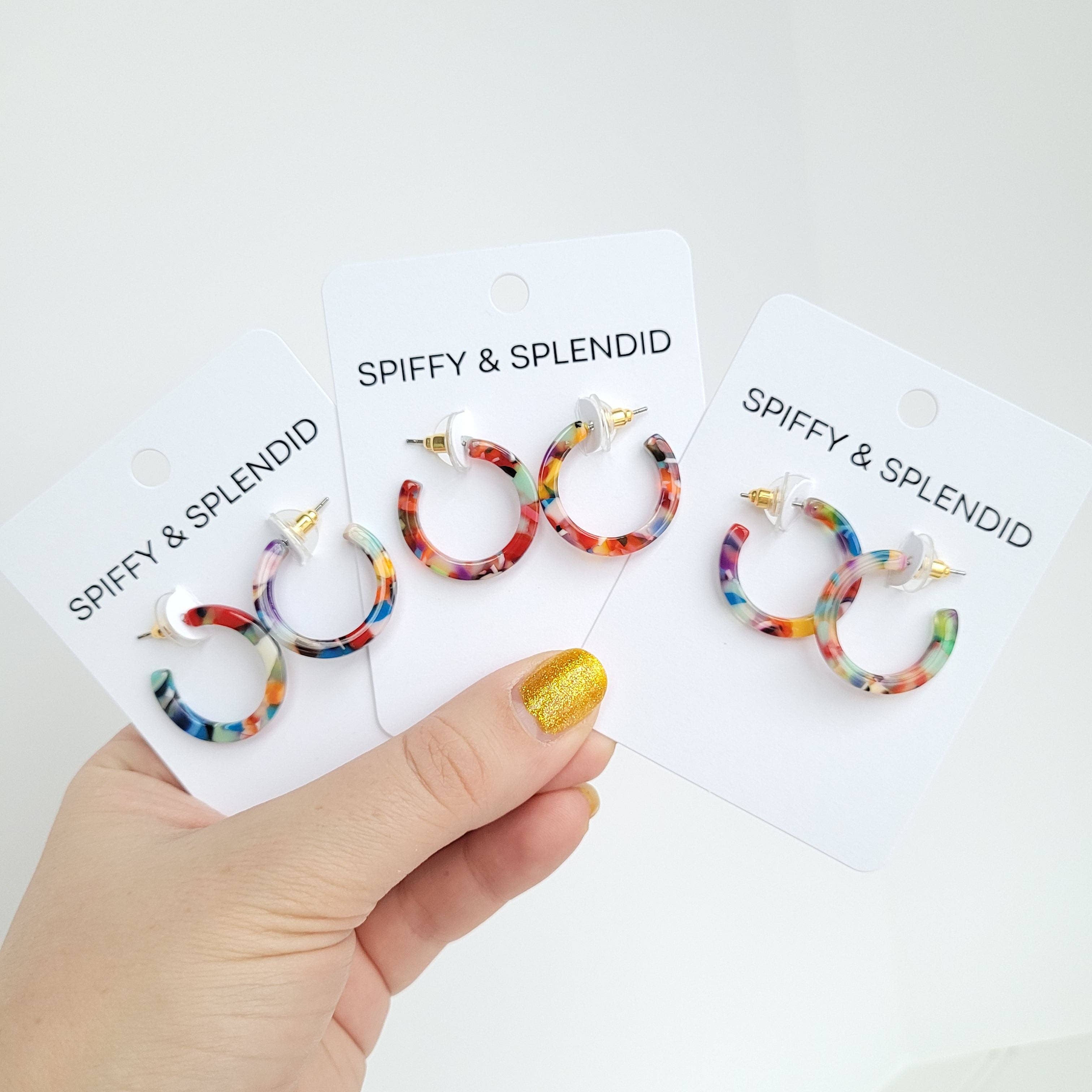Cam Mini Hoops - Fiesta // Earrings, Jewelry, Gifts, Best Seller - Image 2