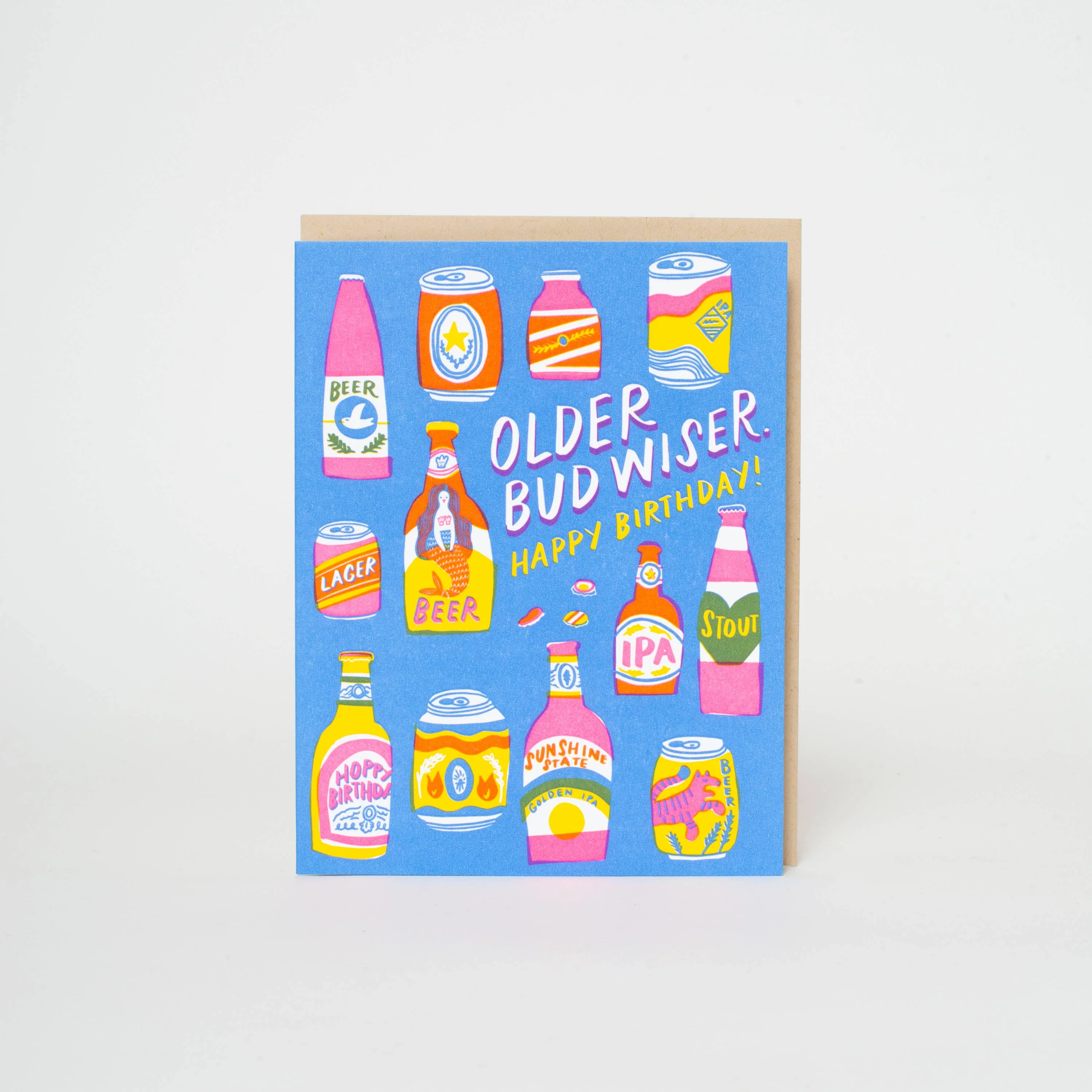 Bud Wiser Birthday Punny Letterpress Greeting Card by Hello!Lucky - Image 2
