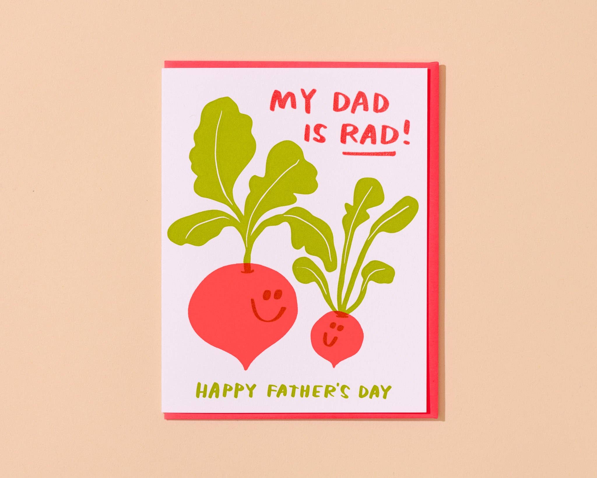 Rad Dad Letterpress Radish Father's Day Card - Image 1