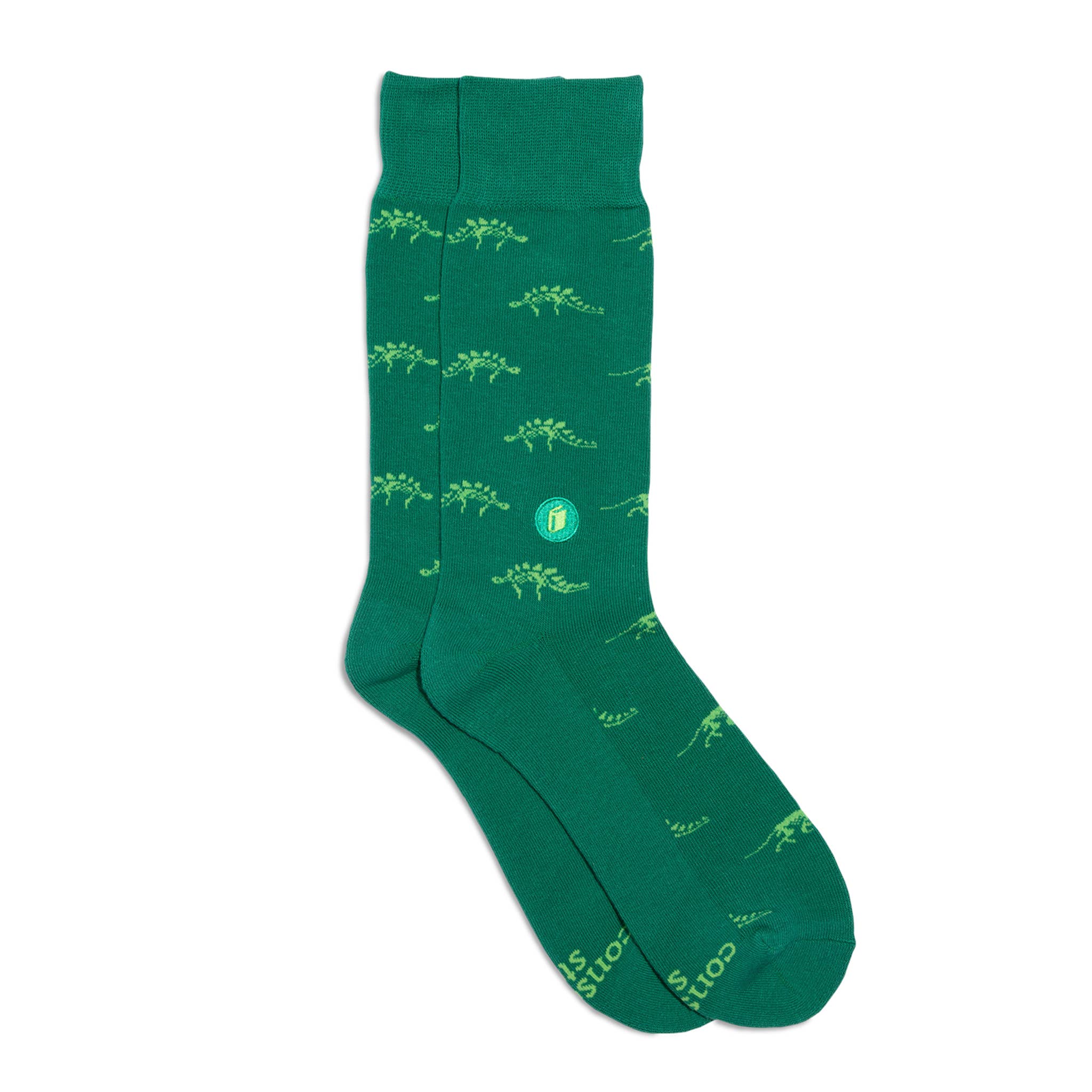 Socks that Give Books  (Green Dinosaurs): Medium - Image 1