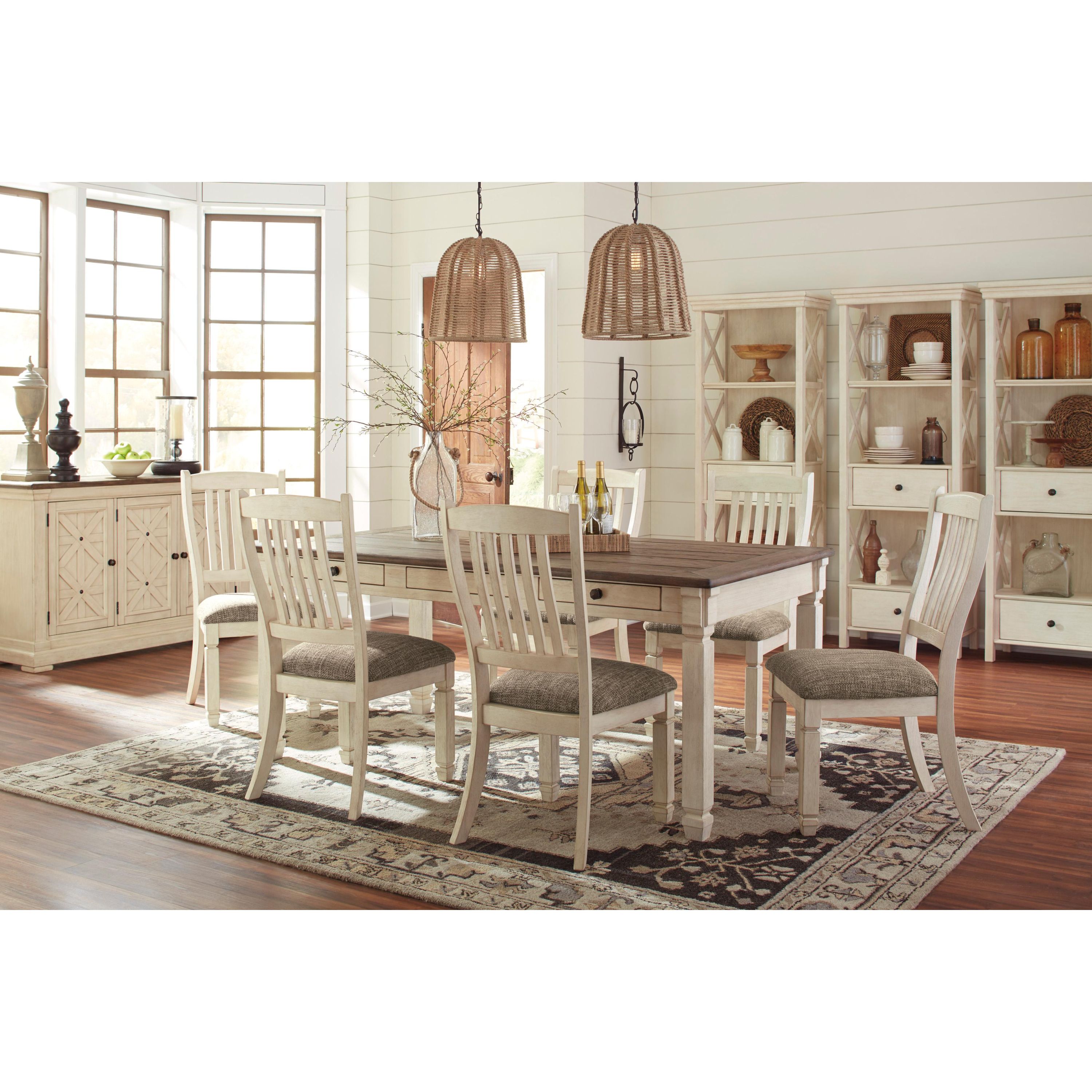 Signature Design by Ashley Bolanburg D647D8 7 pc Dining Set - Image 1