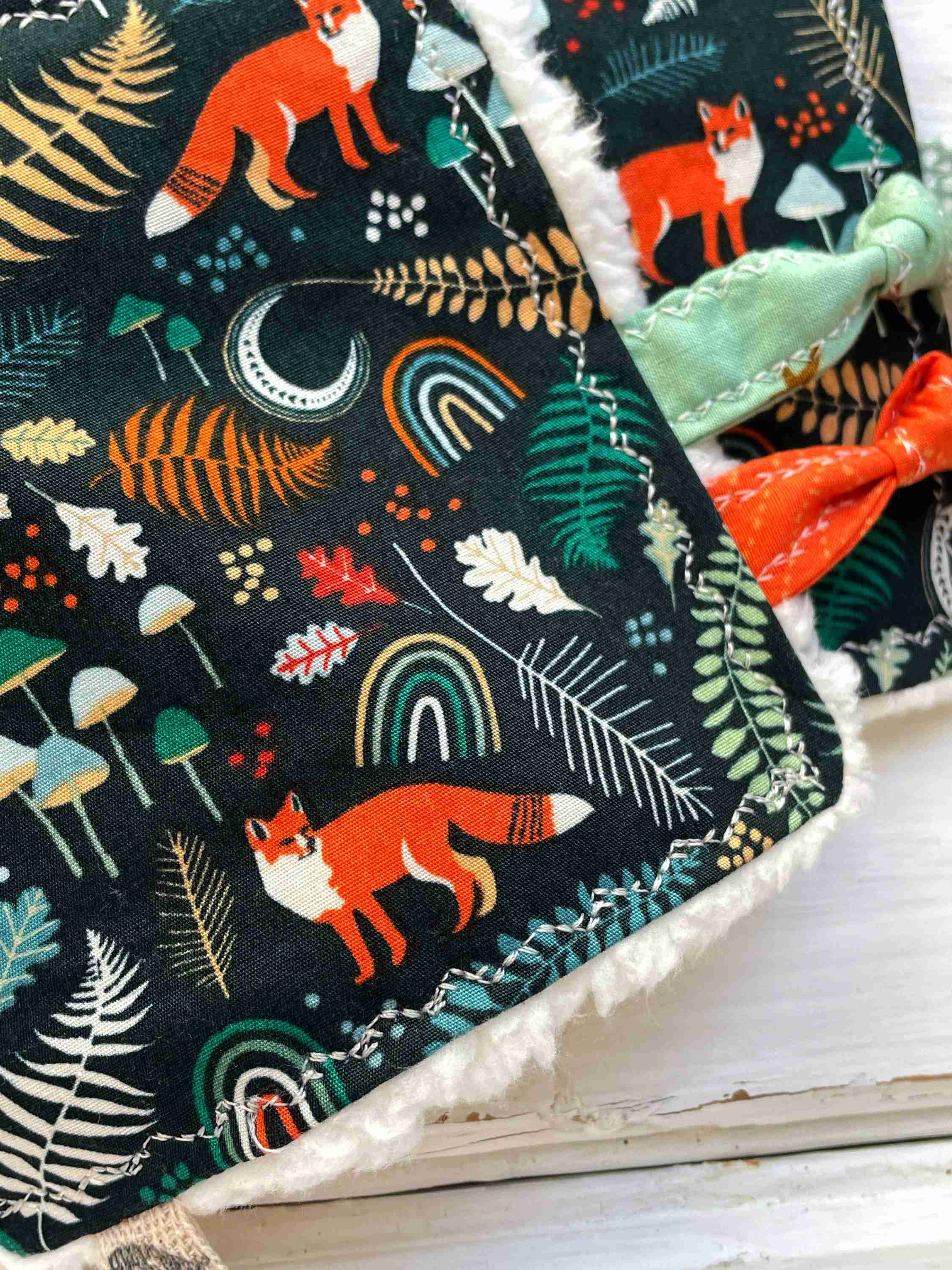 Fox and Rainbows Crinkle Tag Toy with Teething Ring - Image 2