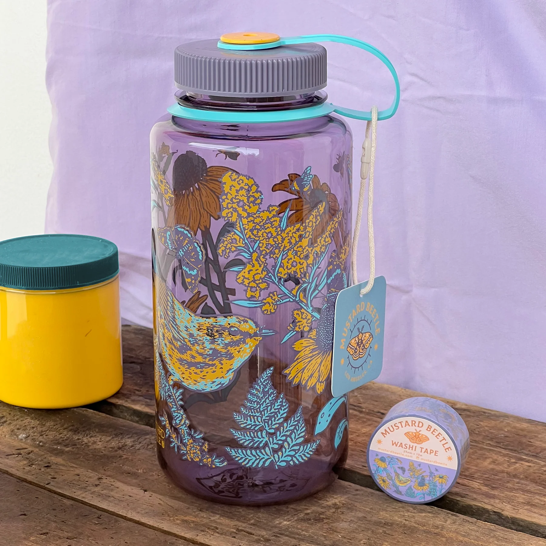 Prairie Warbler, 32oz Wide Mouth Nalgene Water Bottle - Image 2