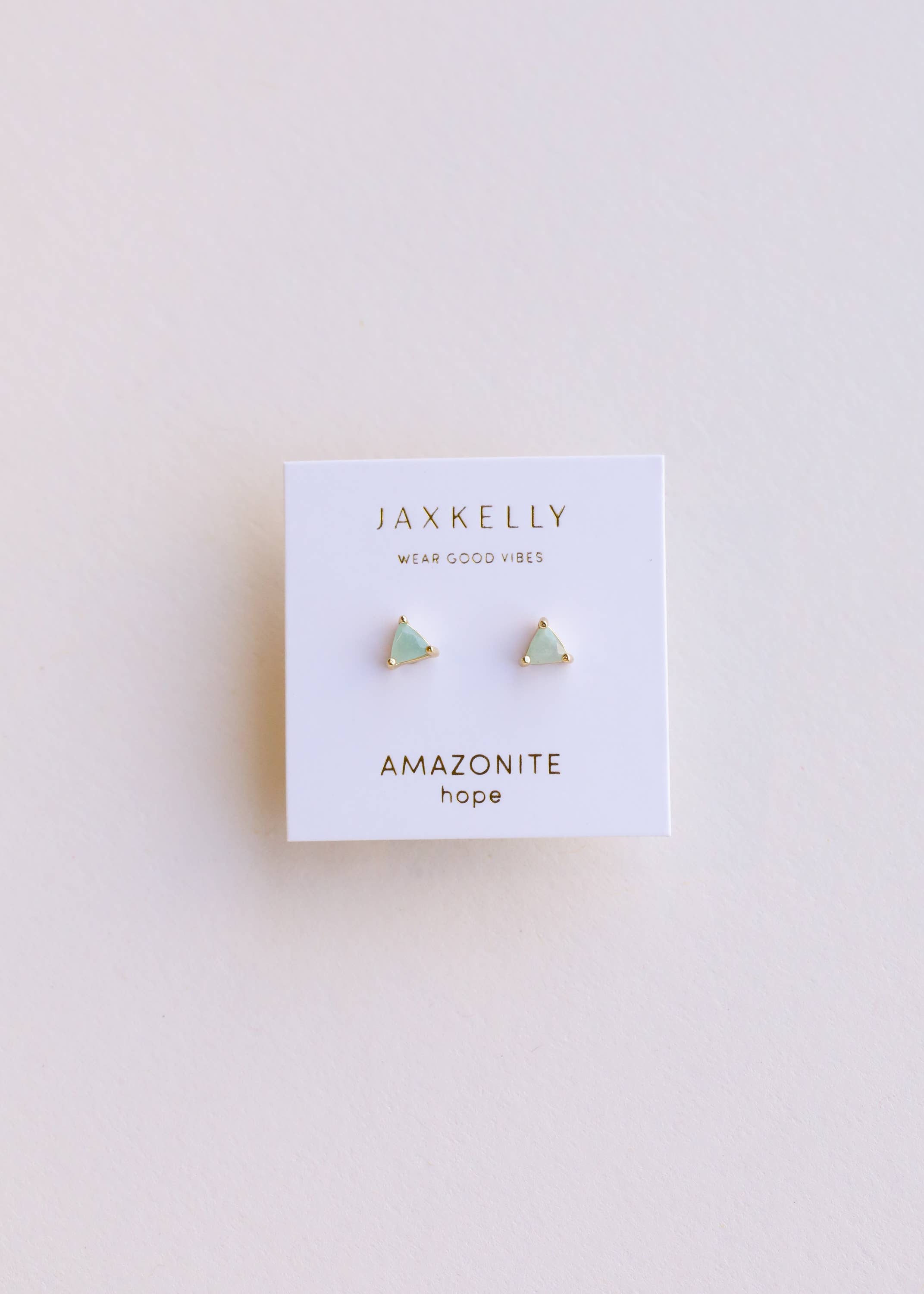 Mini Energy Gem - Amazonite - Gold Earrings - Image 2