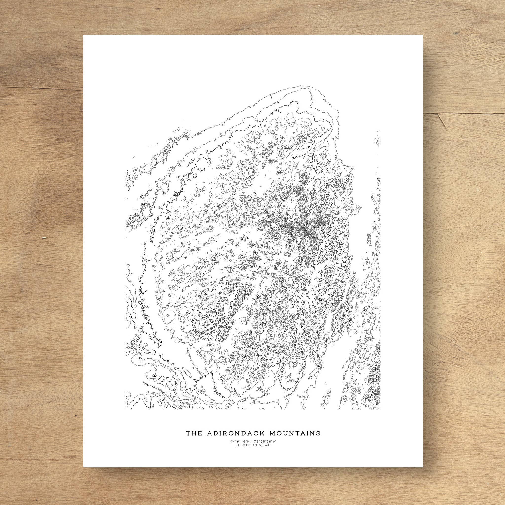 Adirondacks Topographic Map Art Poster Print