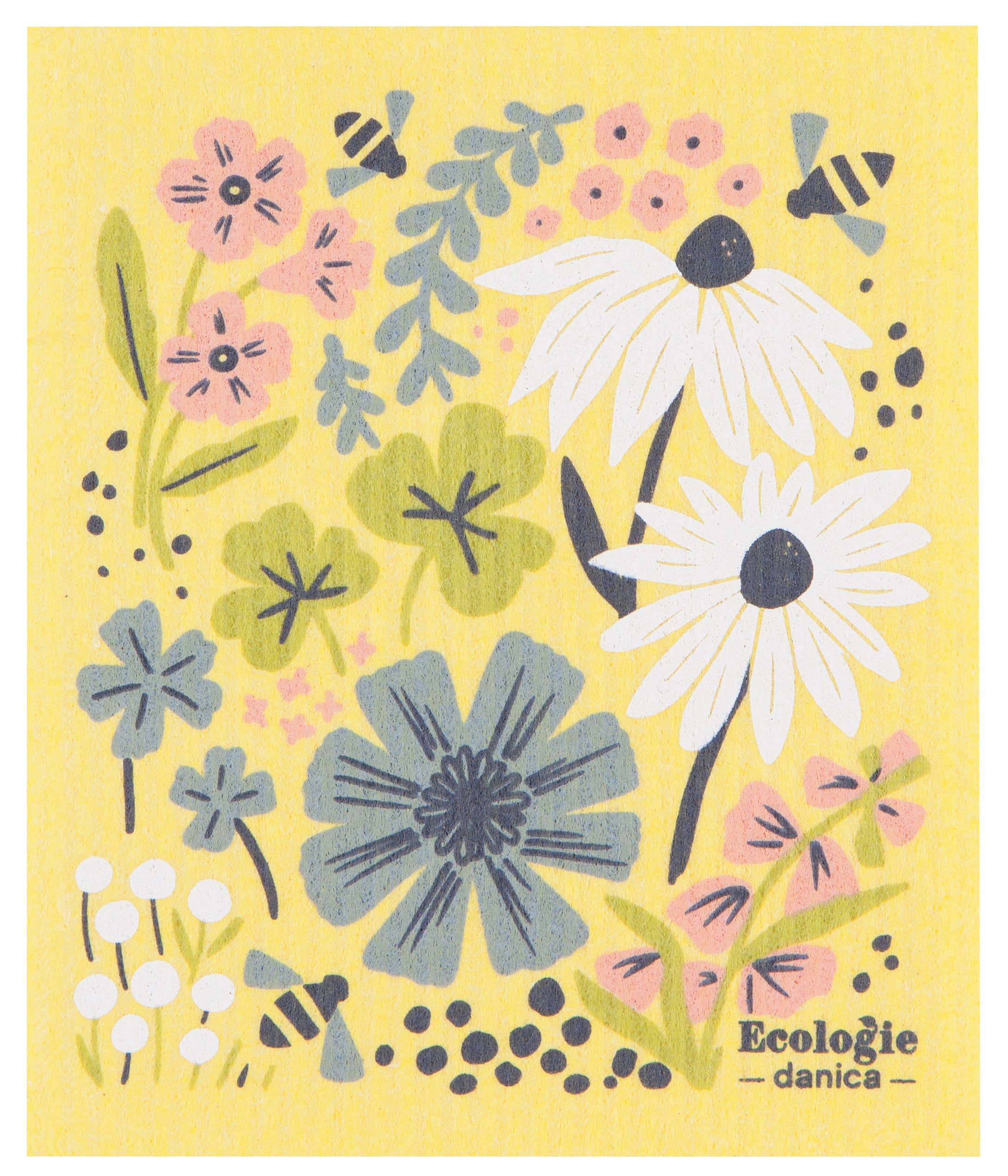 Bees And Blooms Swedish Dishcloth - Image 1