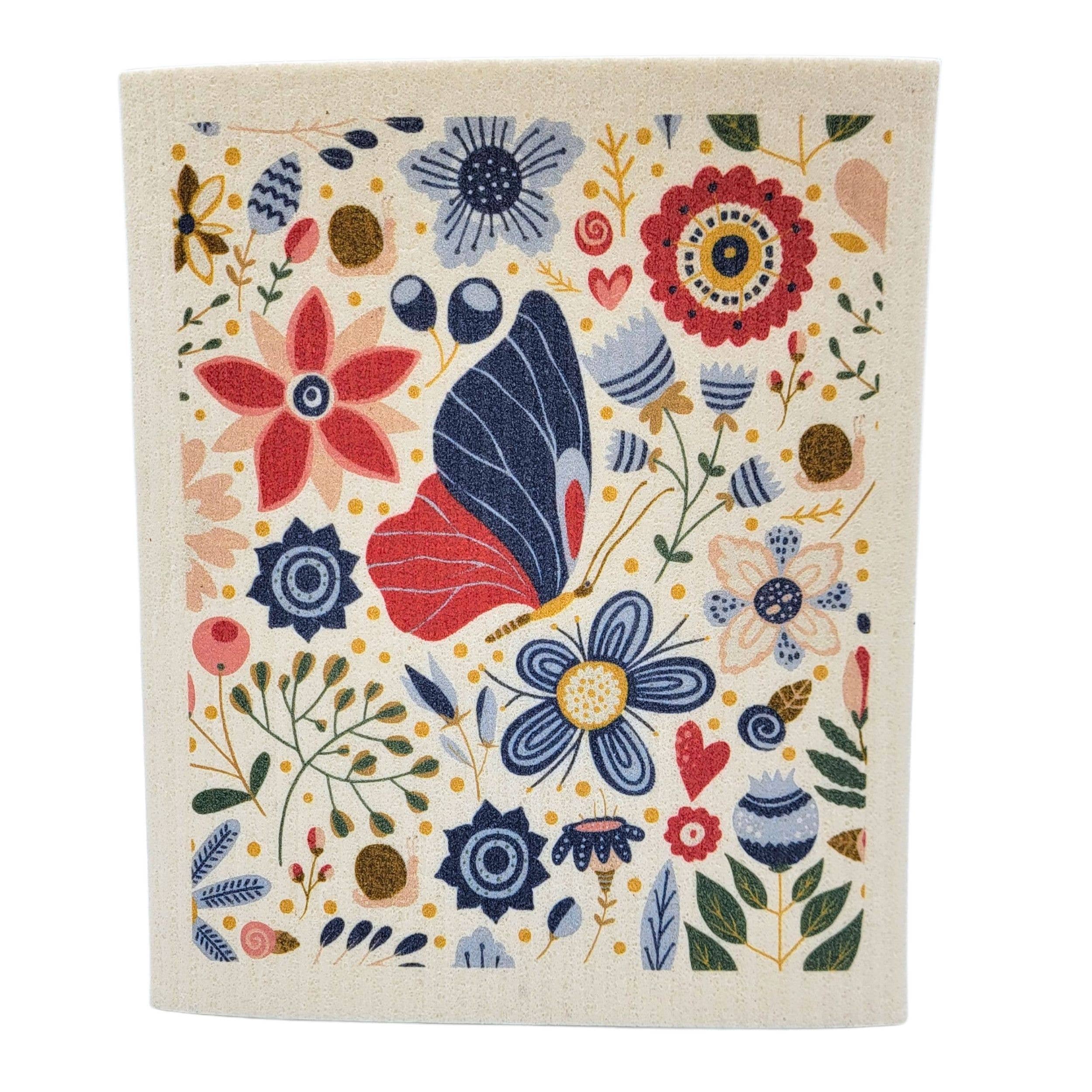 Spring Garden Flowers Swedish Dishcloth - Spring Decor - Image 1