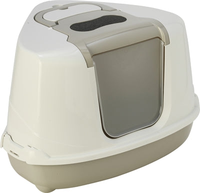 Moderna Corner Cat Litter Box Flip Beige