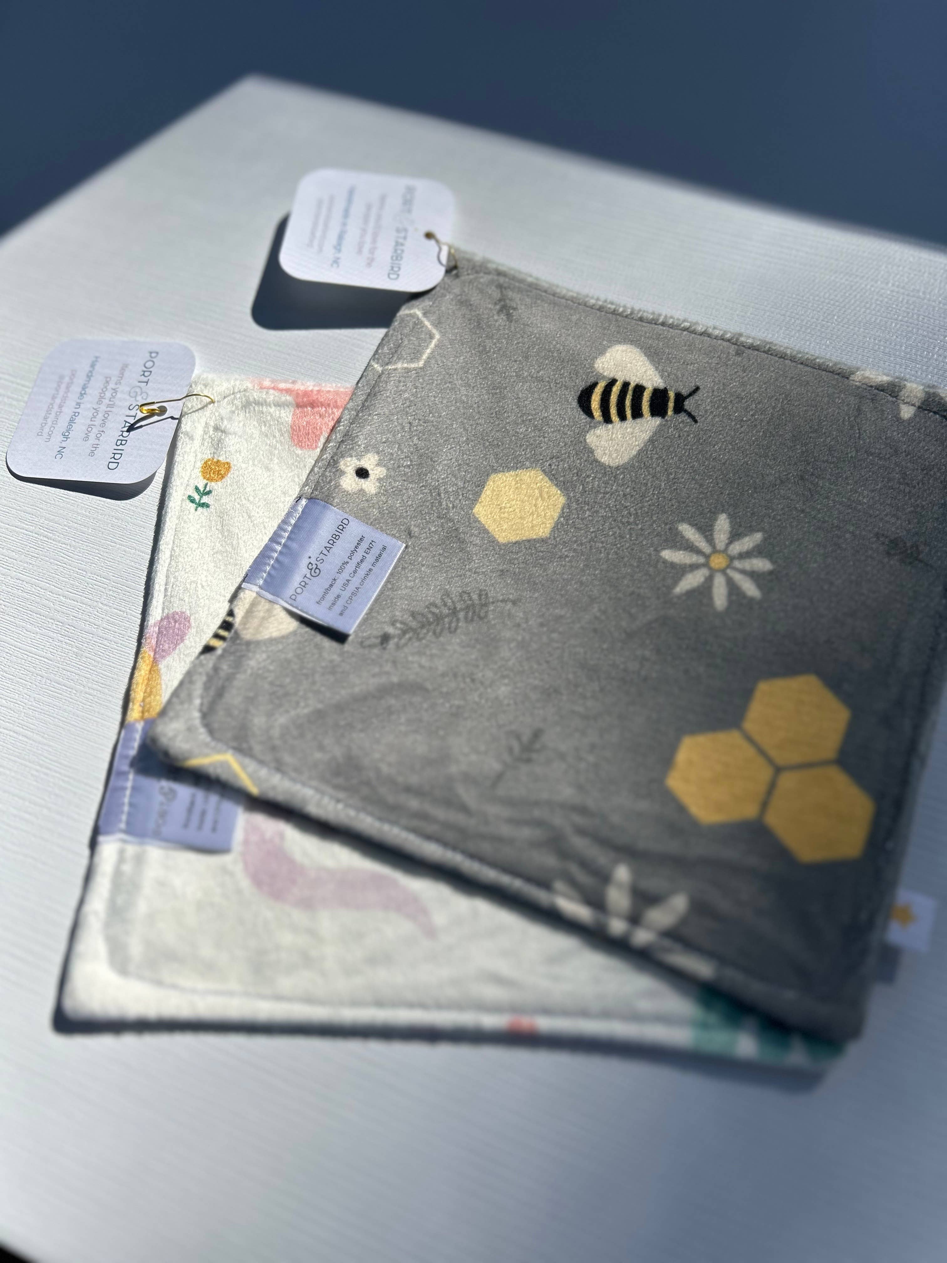 Don't Worry, Bee Happy Minky Crinkle Sensory Toy - Image 3