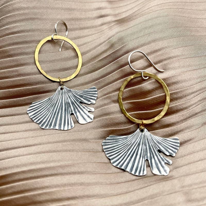 Handmade Ginkgo Earrings - Image 1