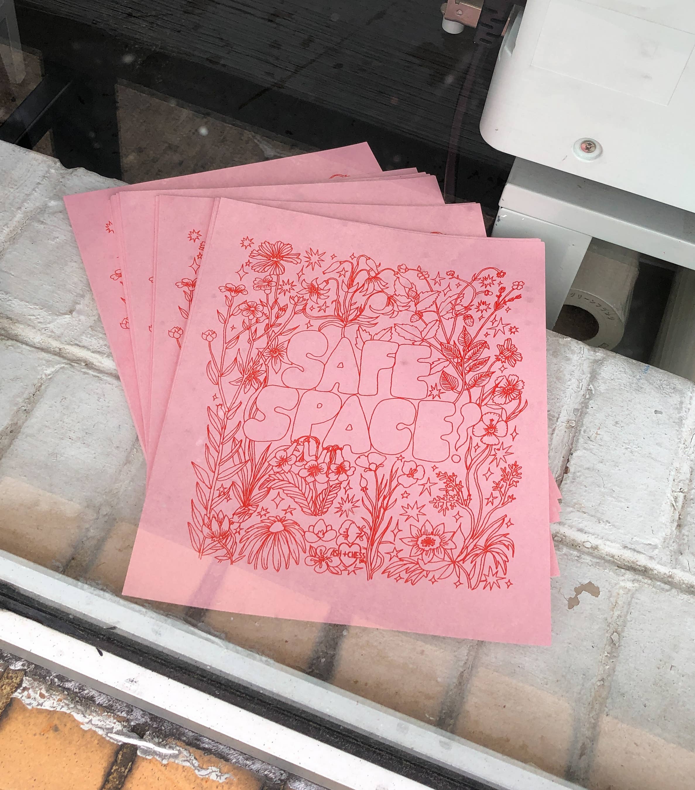 8″x10″ Safe Space Risograph Print