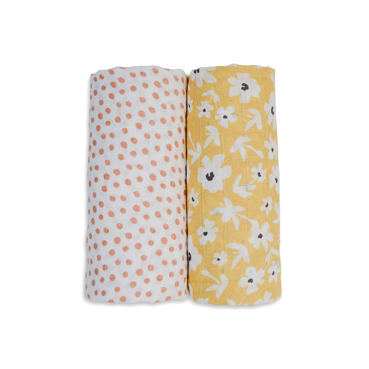 2-pack Cotton Swaddles - Wildflowers & Dots - Image 1