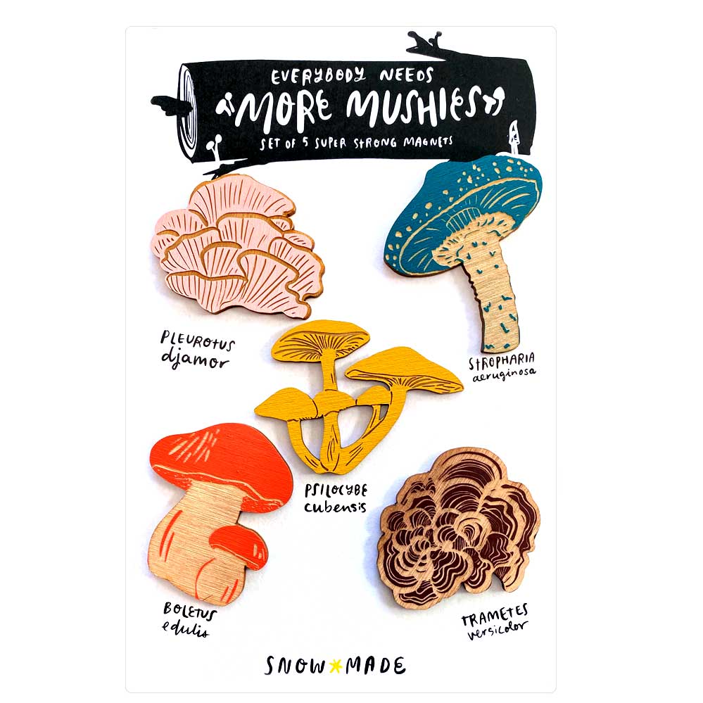 Mushroom – Series 2 – Set of 5 Magnets