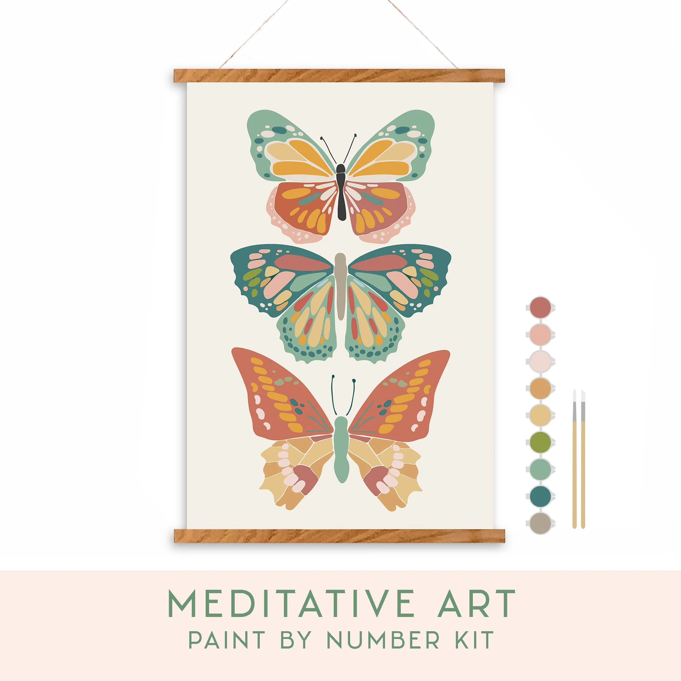 Vibrant Butterflies Meditative Art Paint by Number Kit - Image 1