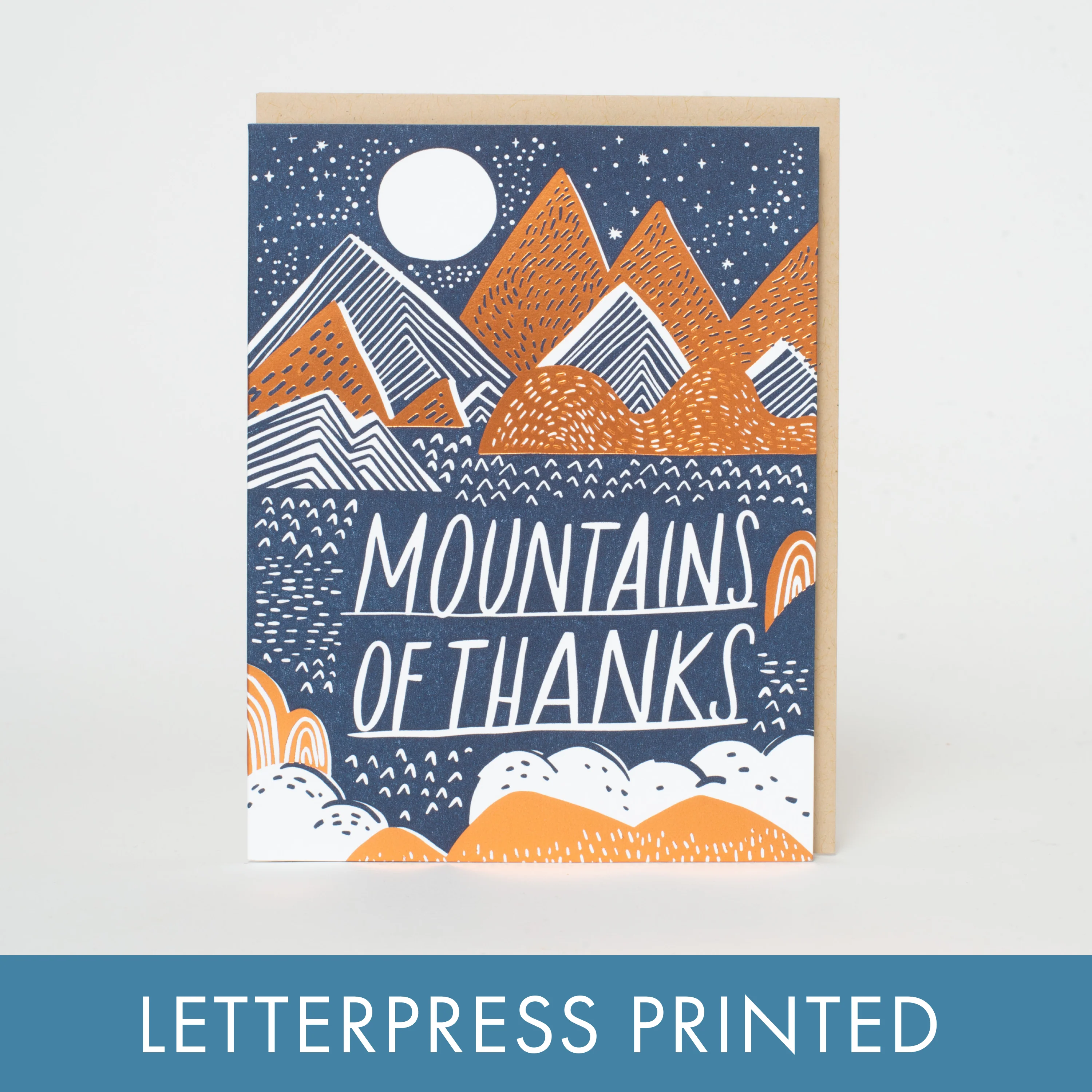 Mountains Of Thanks Letterpress Greeting Card by Hello!Lucky - Image 1