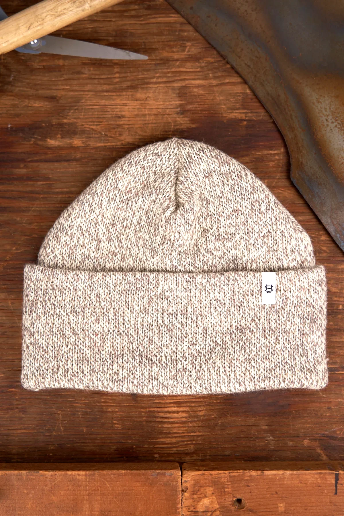 Oatmeal Melange Ragg Wool Beanie - Image 2