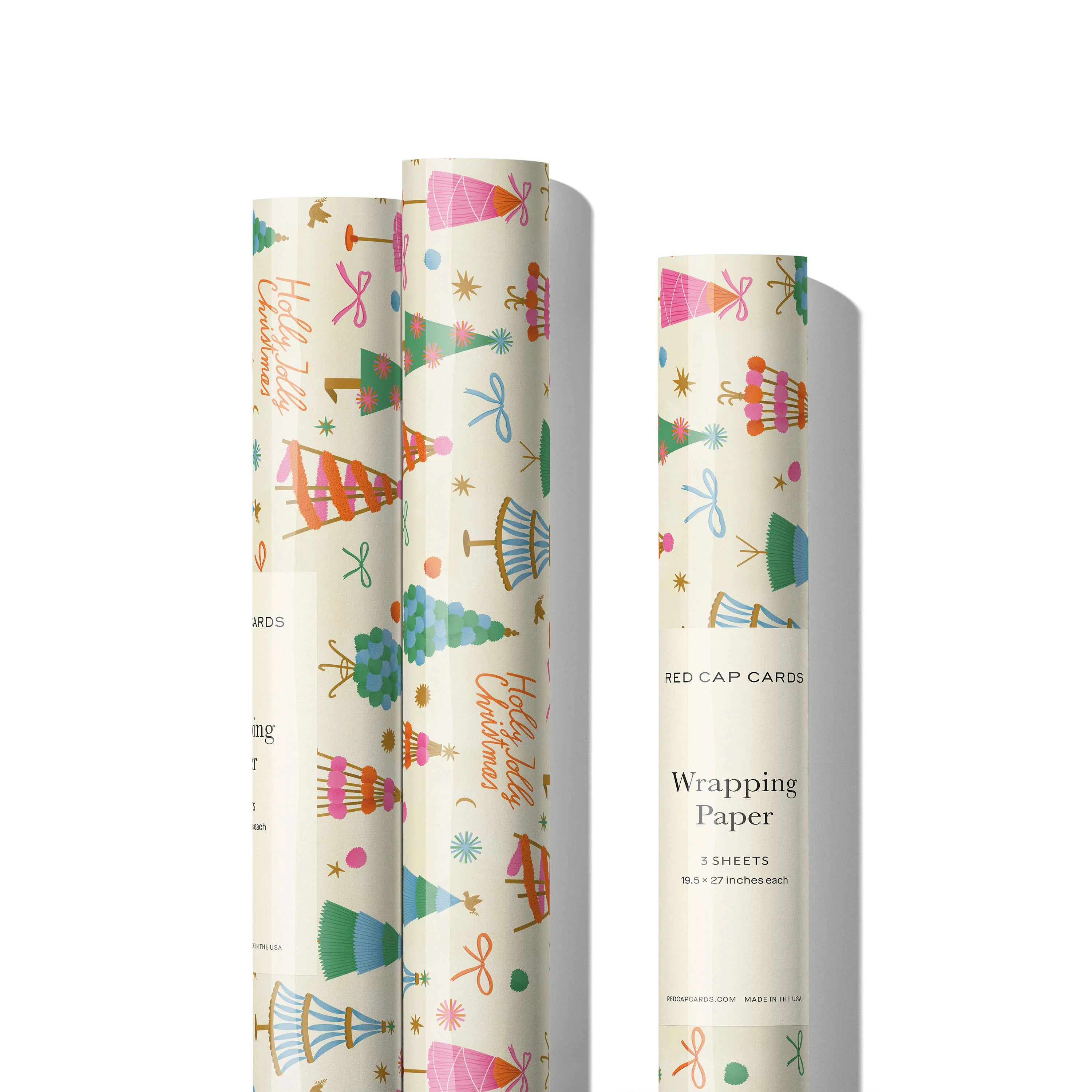 Holly Jolly Trees holiday wrapping paper - Image 2