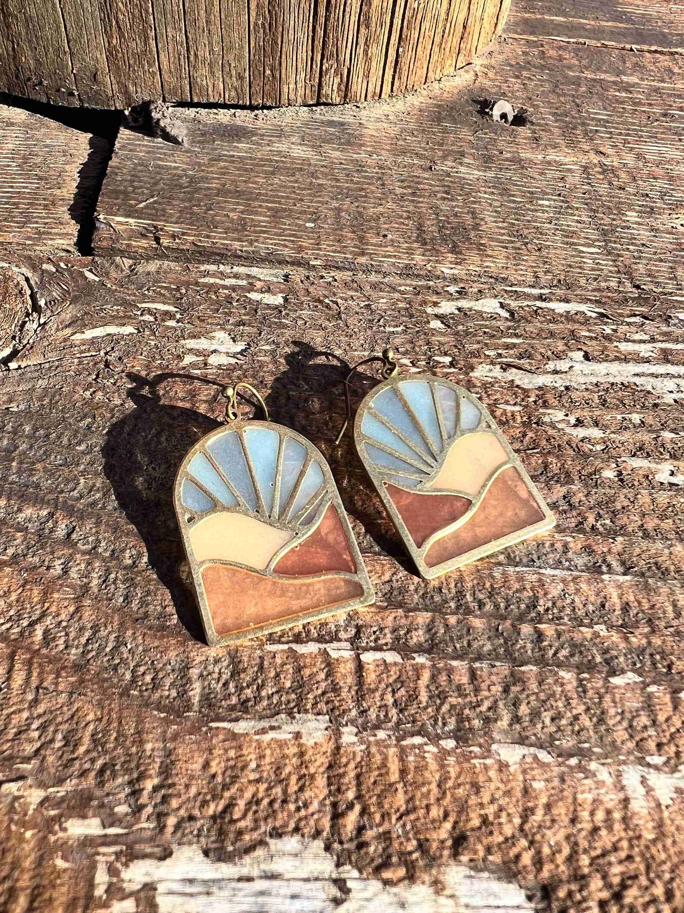 Landscapes // Stained Glass Resin Earrings - Image 1