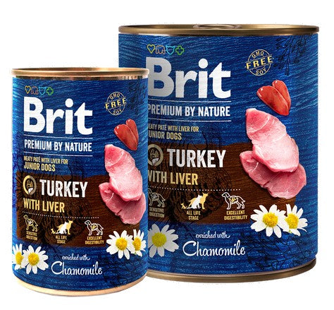 Brit Premium By Nature Turkey & Liver Junior puszka 800g - Image 2