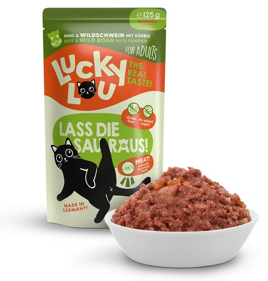 Lucky Lou Lifestage Adult Wołowina i dzik saszetka 125g - Image 1