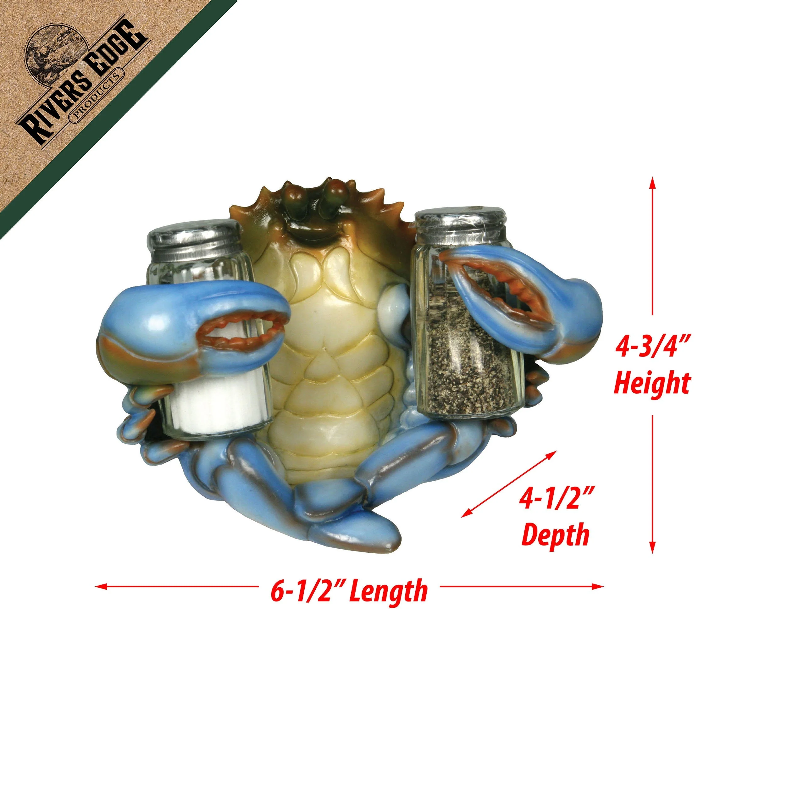 Salt and Pepper Shakers-Blue Crab - Image 2