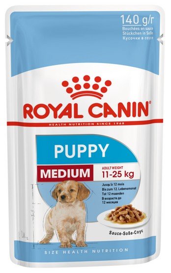 Royal Canin Medium Puppy karma mokra w sosie dla szczeniąt, od 2 do 12 miesiąca, ras średnich 140g - Image 2