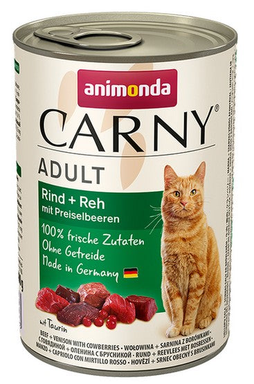Animonda Carny Adult Wołowina, Sarnina + Borówka puszka 400g - Image 1