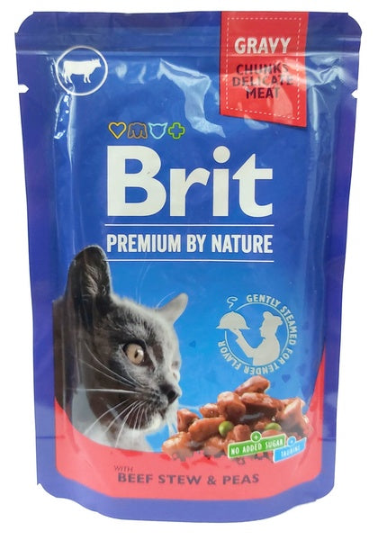 Brit Premium Cat Adult Wołowina + Groszek saszetka 100g - Image 2
