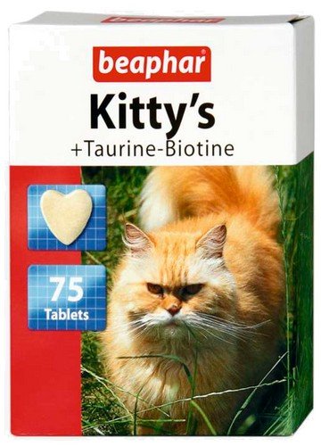 Beaphar Kitty’s Taurine + Biotine tabletki witaminowe 75szt