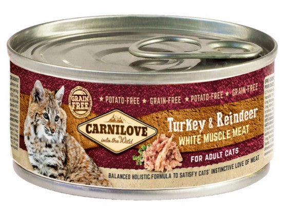 Carnilove Cat Turkey & Reindeer – indyk i renifer puszka 100g