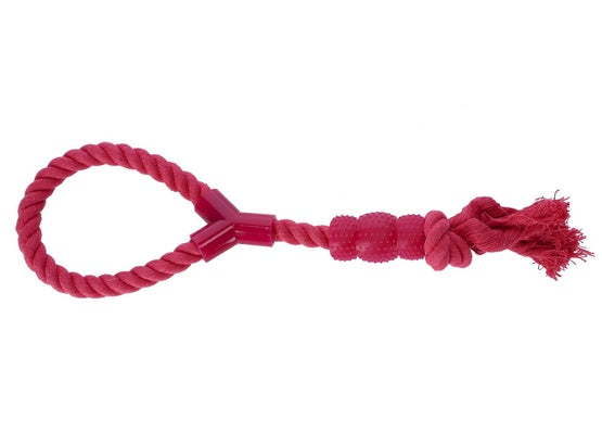 Dingo Zabawka dla psa - Sznur z gryzakiem Denta Fresh 41cm różowy - Image 1