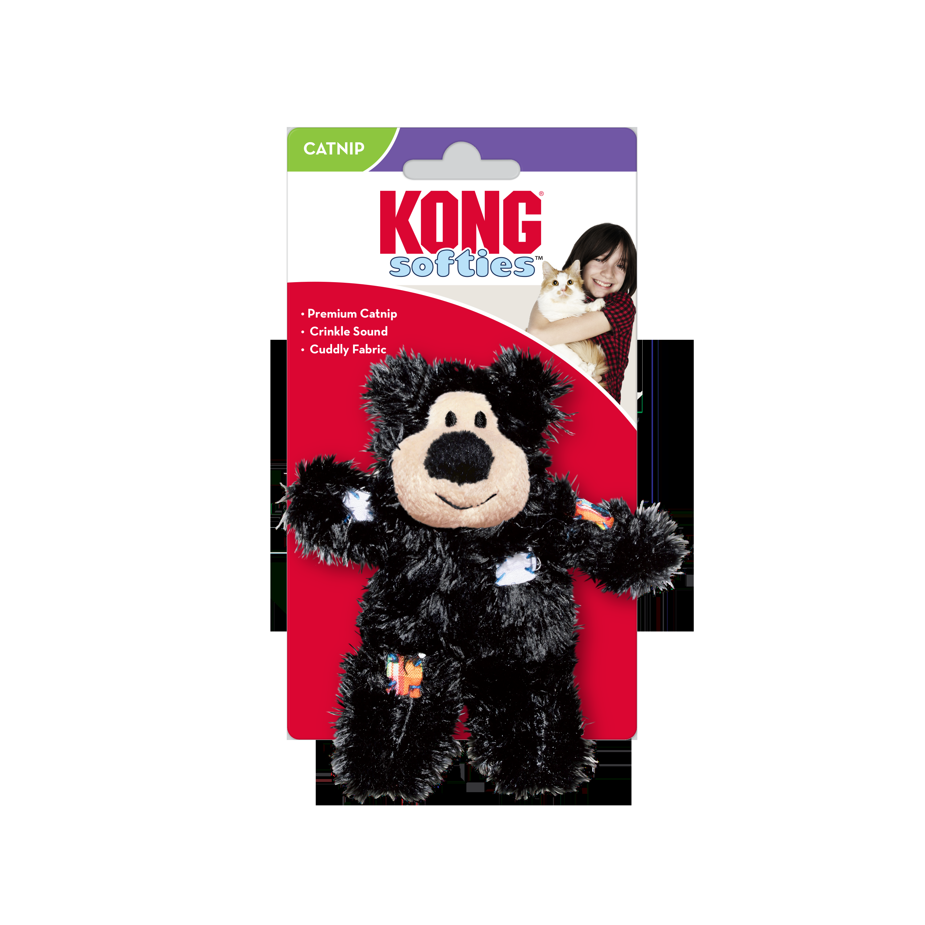 KONG Cat Softies Patchwork Bear - Image 2