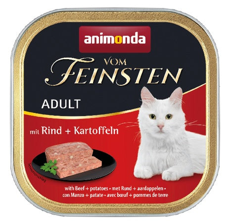 Animonda vom Feinsten Cat Adult z Wołowiną i Ziemniakami tacka 100g - Image 1