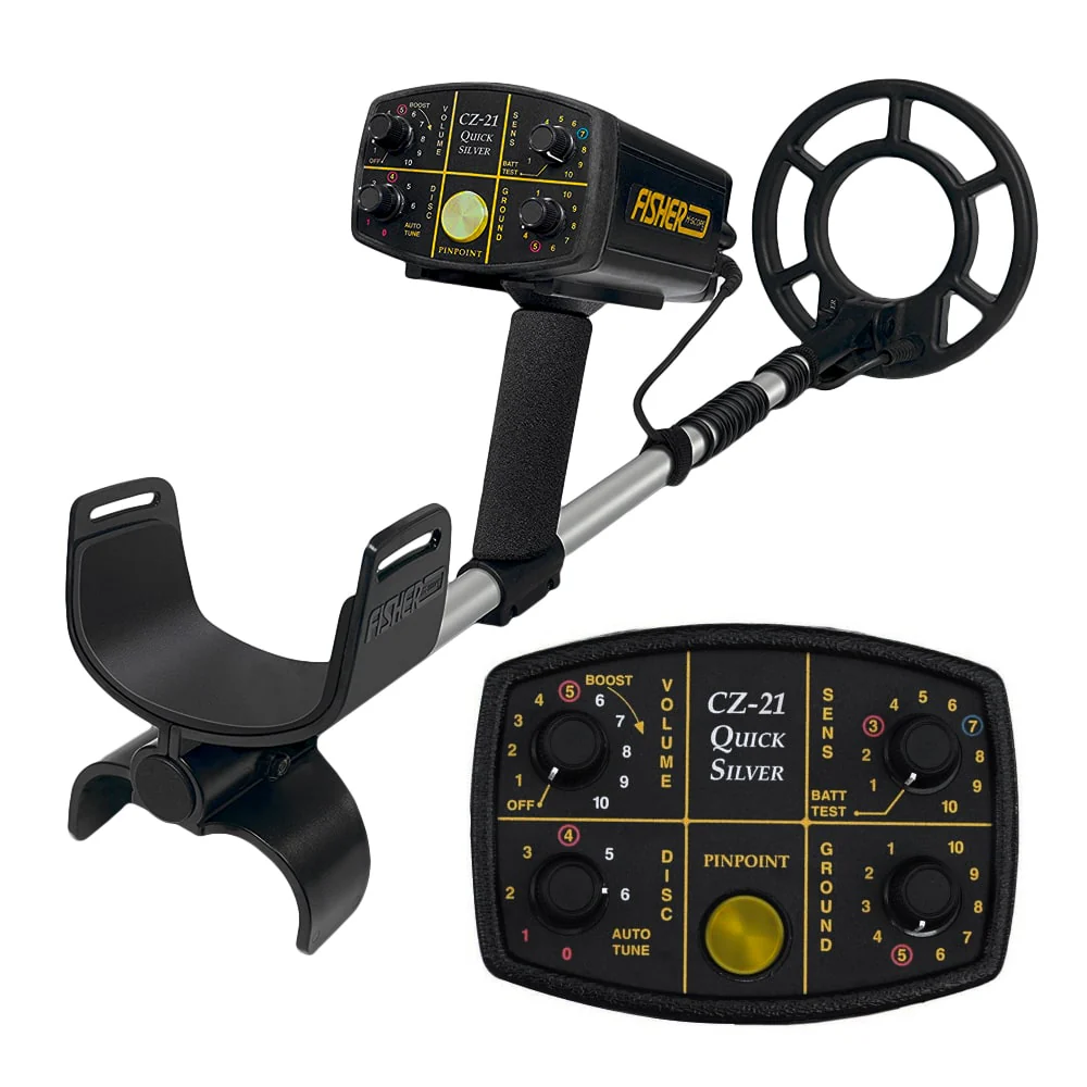Fisher CZ-21 Metal Detector with 8" Concentric Waterproof Search Coil - Image 1