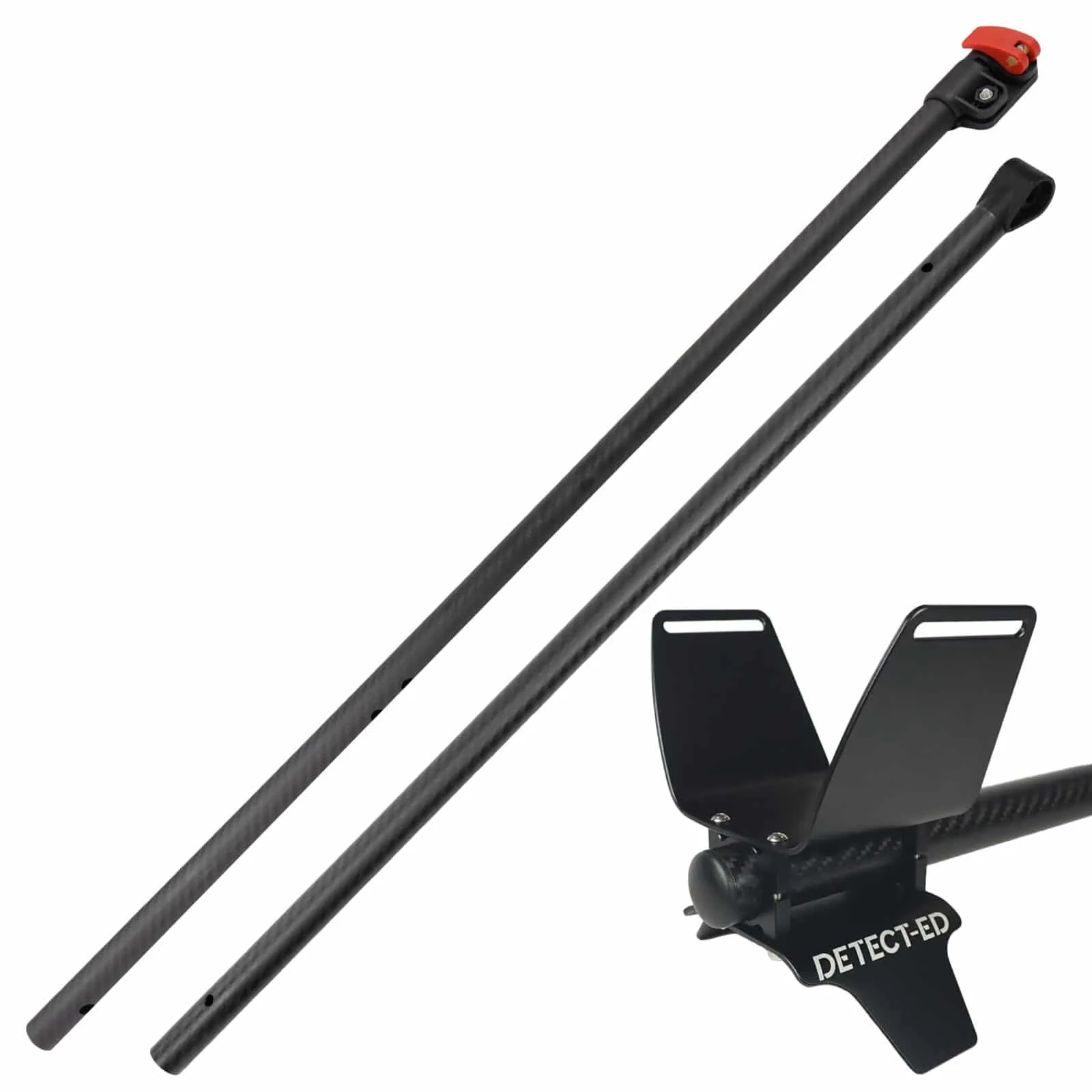 Detect-Ed Black LS Carbon Fiber Upper & Lower Shaft for Minelab Equinox Detector w/ Alloy Arm Cuff - Image 1