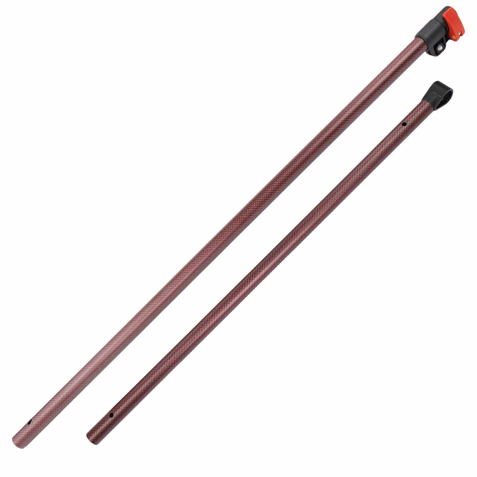 Detect-Ed Red Belly LS Carbon Fiber Upper & Lower Shaft for Minelab Equinox Detector w/ Alloy Arm Cuff - Image 2