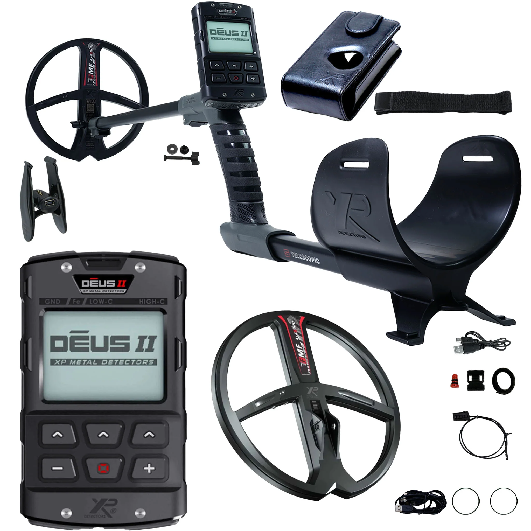 XP DEUS II Fast Multi Frequency RC Metal Detector with 9" FMF and 11" FMF Search Coils - Image 1