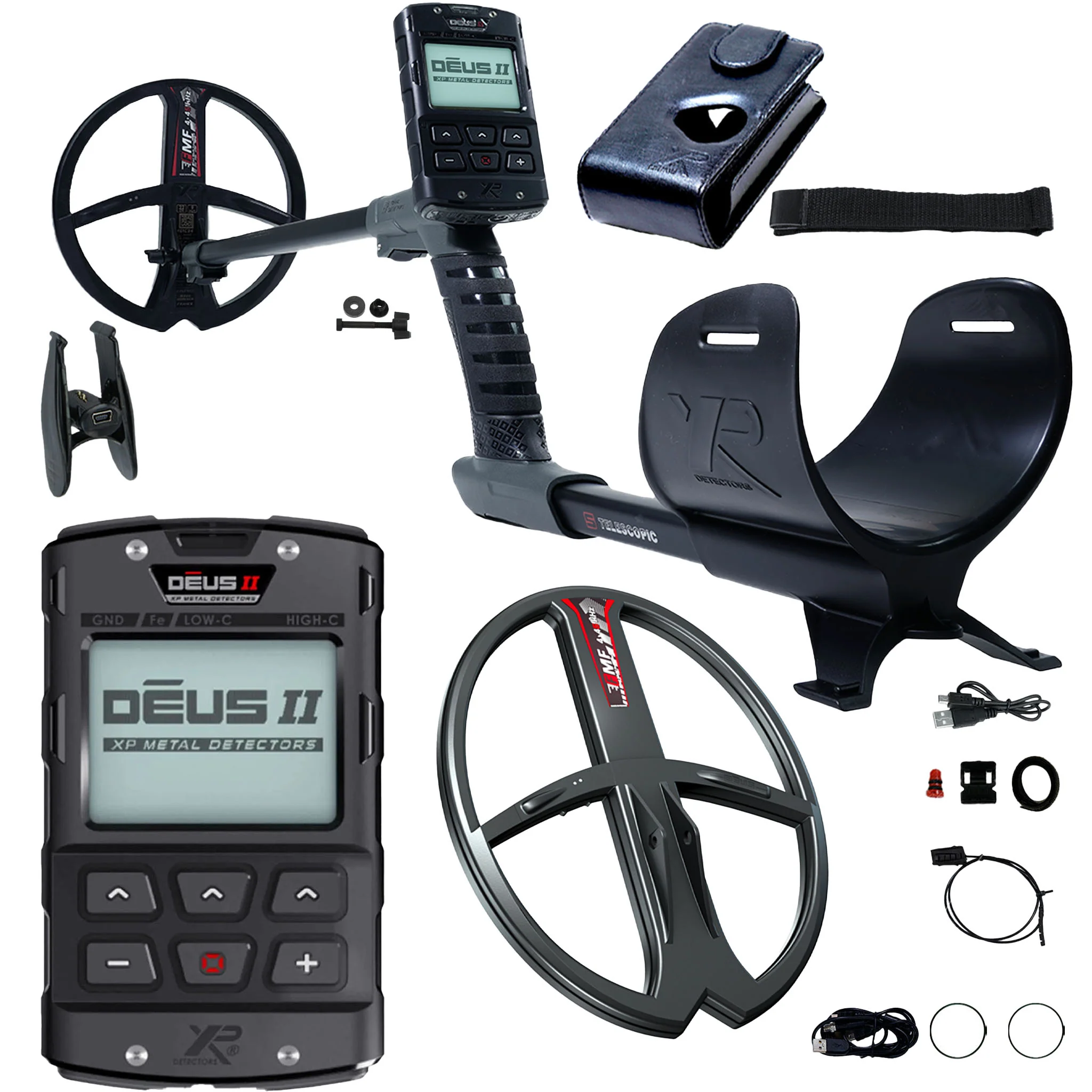 XP DEUS II Fast Multi Frequency RC Metal Detector with 9" FMF and 13" FMF Search Coils - Image 1