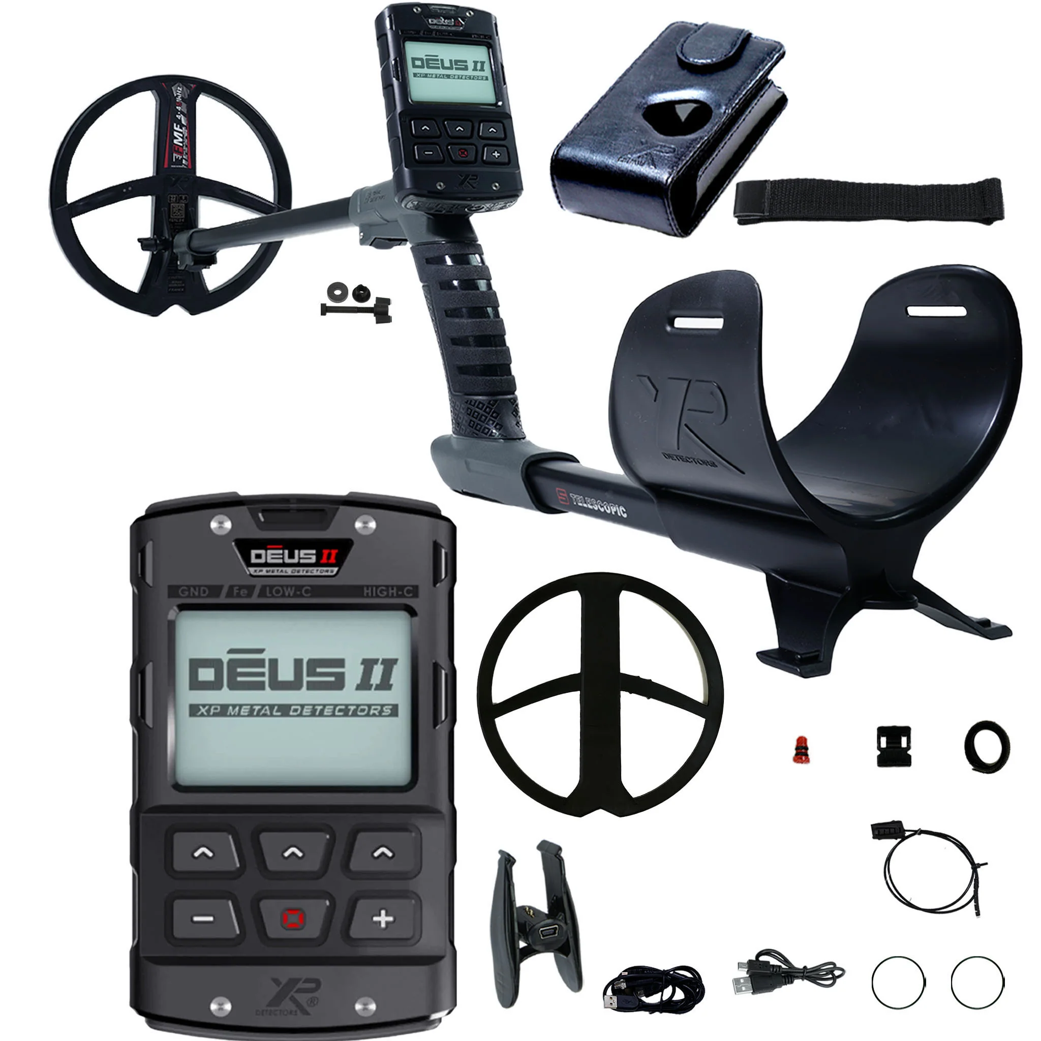 XP DEUS II Fast Multi Frequency RC Metal Detector with 9" FMF Search Coil (Open Box) - Image 1
